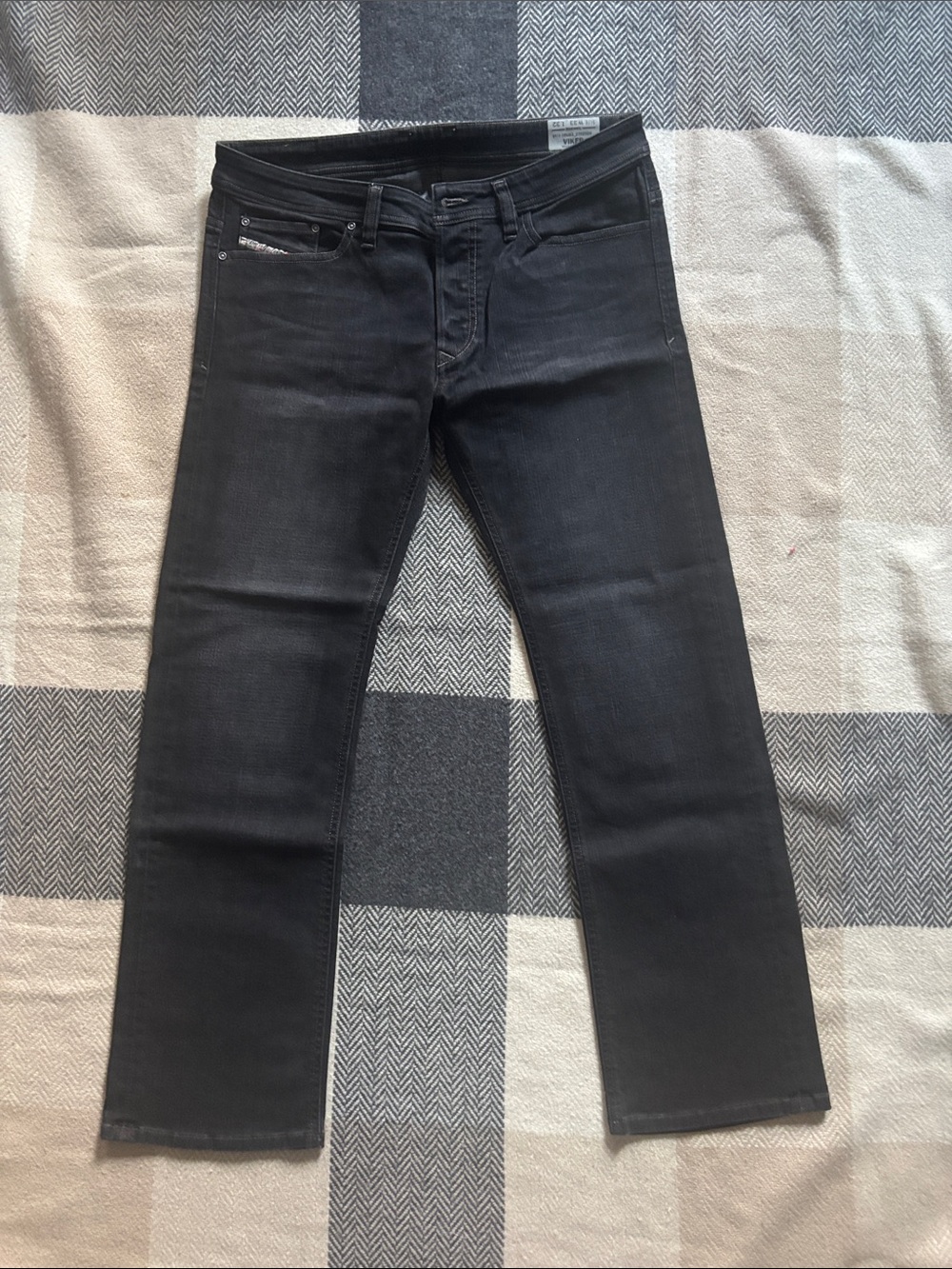 Diesel Men's Regular Straight Jeans in Black